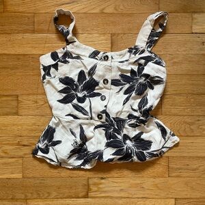 Elegant Black Floral Women's Tank Top